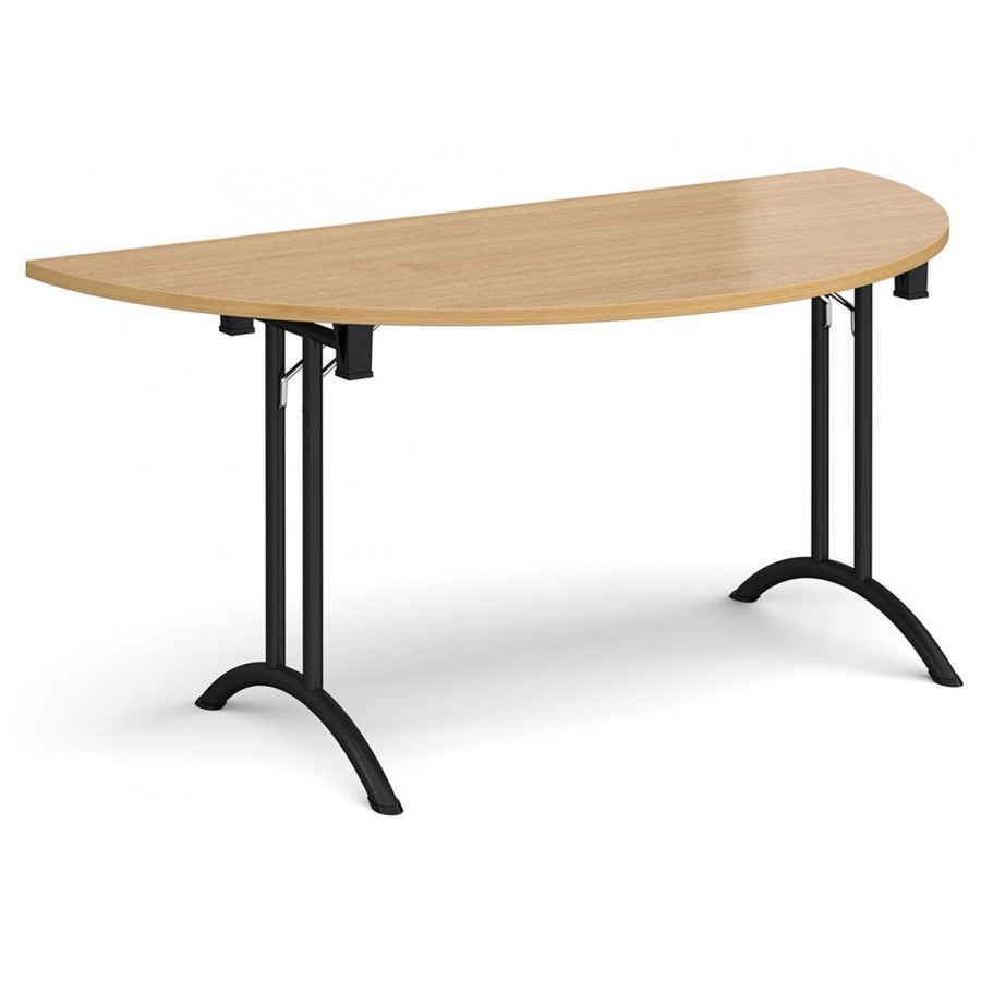 Deco Semi-Circular Curved Folding Leg Meeting Table